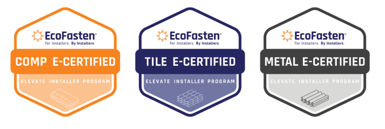 Elevate E-Certified Badges for Comp Shingle, Tile, and Metal Roofing Courses